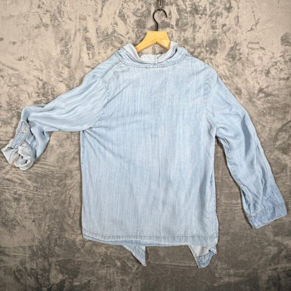 Donna Karan New York Womens Open Front Cardigan Size M Blue Lyocell Drape Jacket - Picture 4 of 6